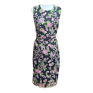 NWT Badgely Mischka Embroidered Floral Dress